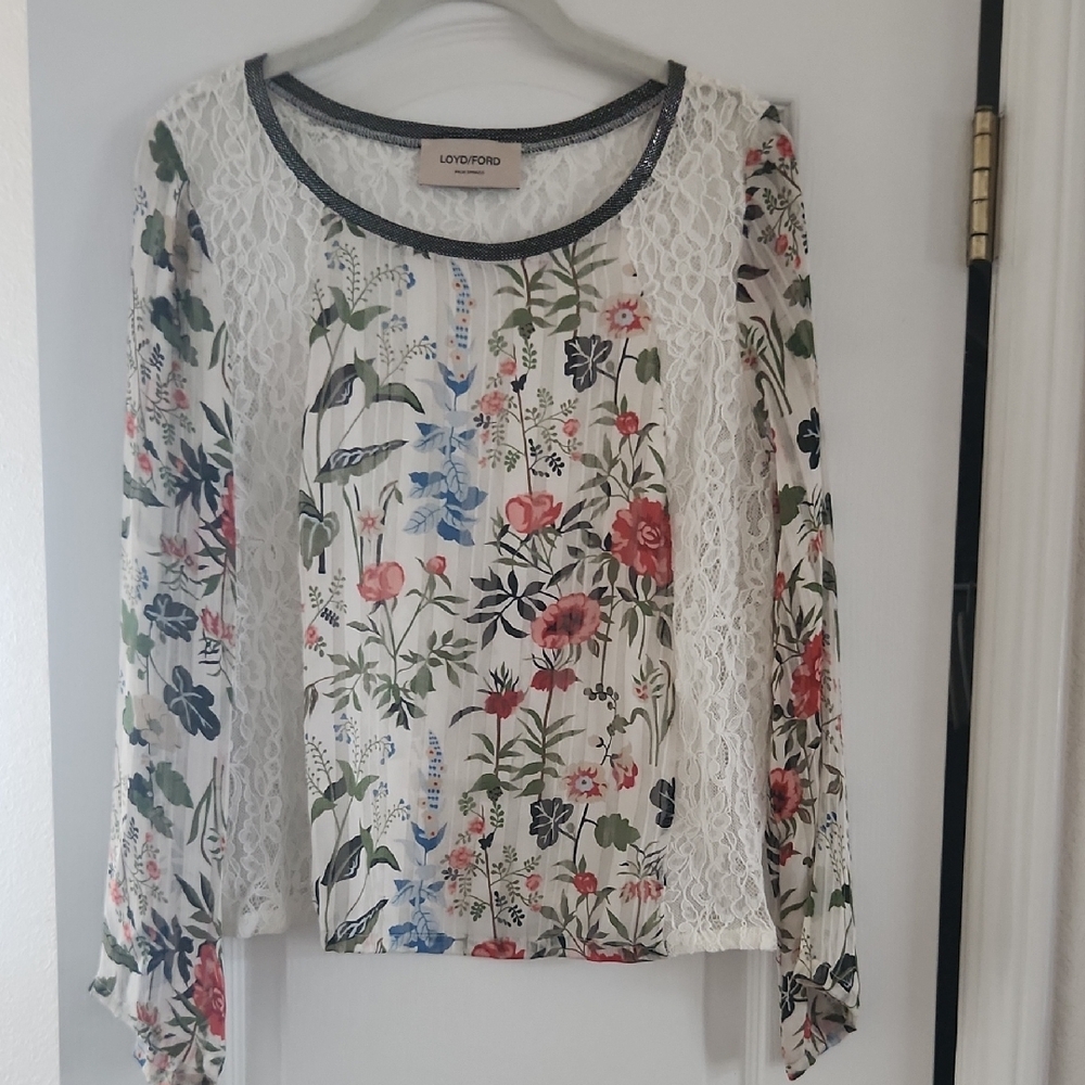 LOYD/FORD Floral Lace Women's Top -‎ Size Medium